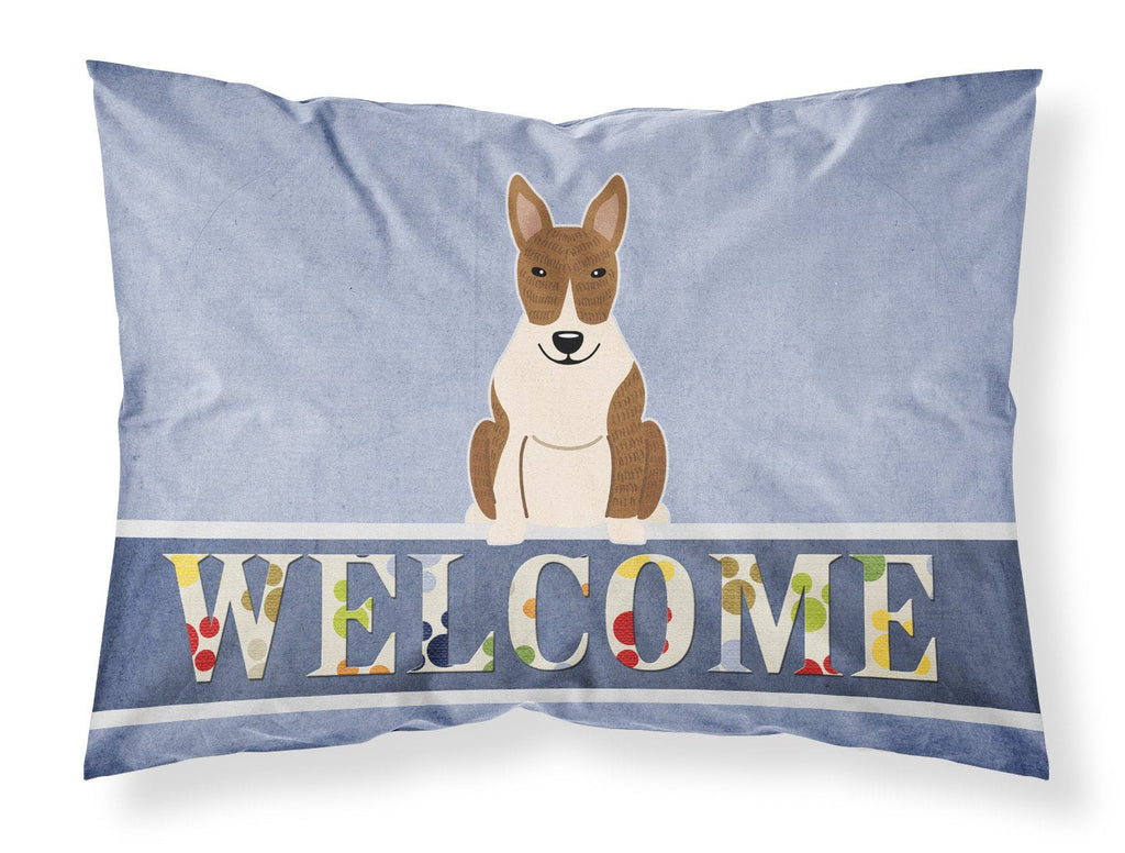 Bull Terrier Brindle Welcome Standard Pillowcase Lightweight Super Soft Easy Care Decorative Artwork Pillowcase, Standard