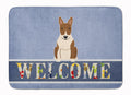 Bull Terrier Brindle Welcome Memory Foam Kitchen Mat Machine Washable Anti-Fatigue Cushion Comfort Bath or Kitchen Rug