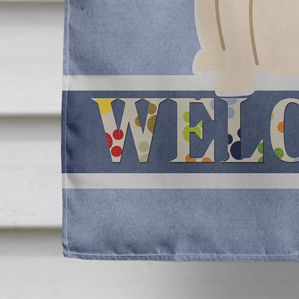 Bull Terrier White Welcome House Flag 28x40 Porch Sleeve Pole Decorative Outside Yard Banner Artwork Wall Hanging, Polyester