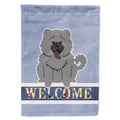Chow Chow Blue Welcome House Flag 28x40 Porch Sleeve Pole Decorative Outside Yard Banner Artwork Wall Hanging, Polyester