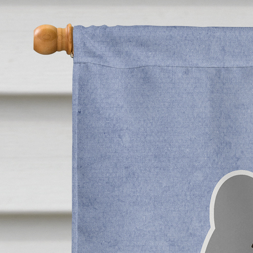 Chow Chow Blue Welcome House Flag 28x40 Porch Sleeve Pole Decorative Outside Yard Banner Artwork Wall Hanging, Polyester