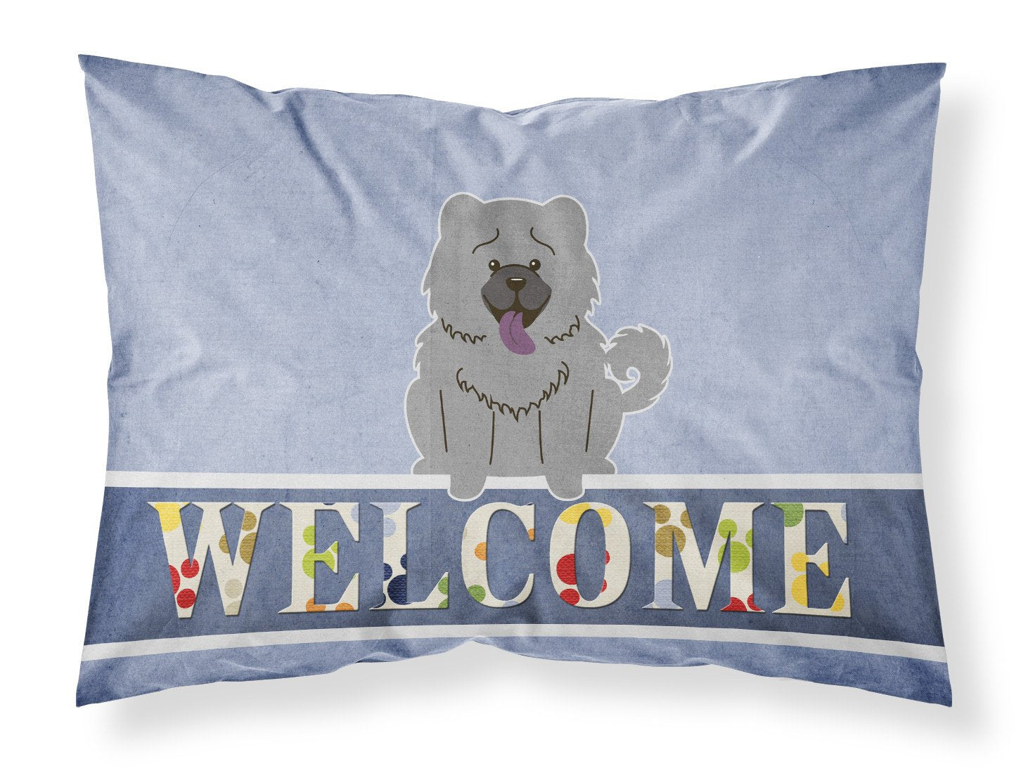 Chow Chow Blue Welcome Standard Pillowcase Lightweight Super Soft Easy Care Decorative Artwork Pillowcase, Standard
