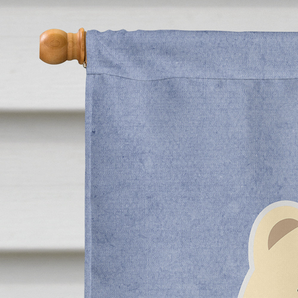 Chow Chow White Welcome House Flag 28x40 Porch Sleeve Pole Decorative Outside Yard Banner Artwork Wall Hanging, Polyester