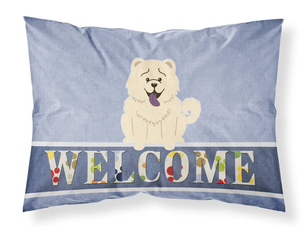 Chow Chow White Welcome Standard Pillowcase Lightweight Super Soft Easy Care Decorative Artwork Pillowcase, Standard