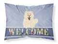 Chow Chow White Welcome Standard Pillowcase Lightweight Super Soft Easy Care Decorative Artwork Pillowcase, Standard