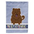 Chow Chow Chocolate Welcome House Flag 28x40 Porch Sleeve Pole Decorative Outside Yard Banner Artwork Wall Hanging, Polyester