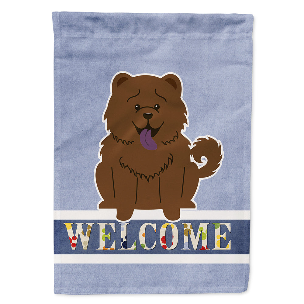 Chow Chow Chocolate Welcome House Flag 28x40 Porch Sleeve Pole Decorative Outside Yard Banner Artwork Wall Hanging, Polyester