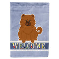 Chow Chow Red Welcome House Flag 28x40 Porch Sleeve Pole Decorative Outside Yard Banner Artwork Wall Hanging, Polyester