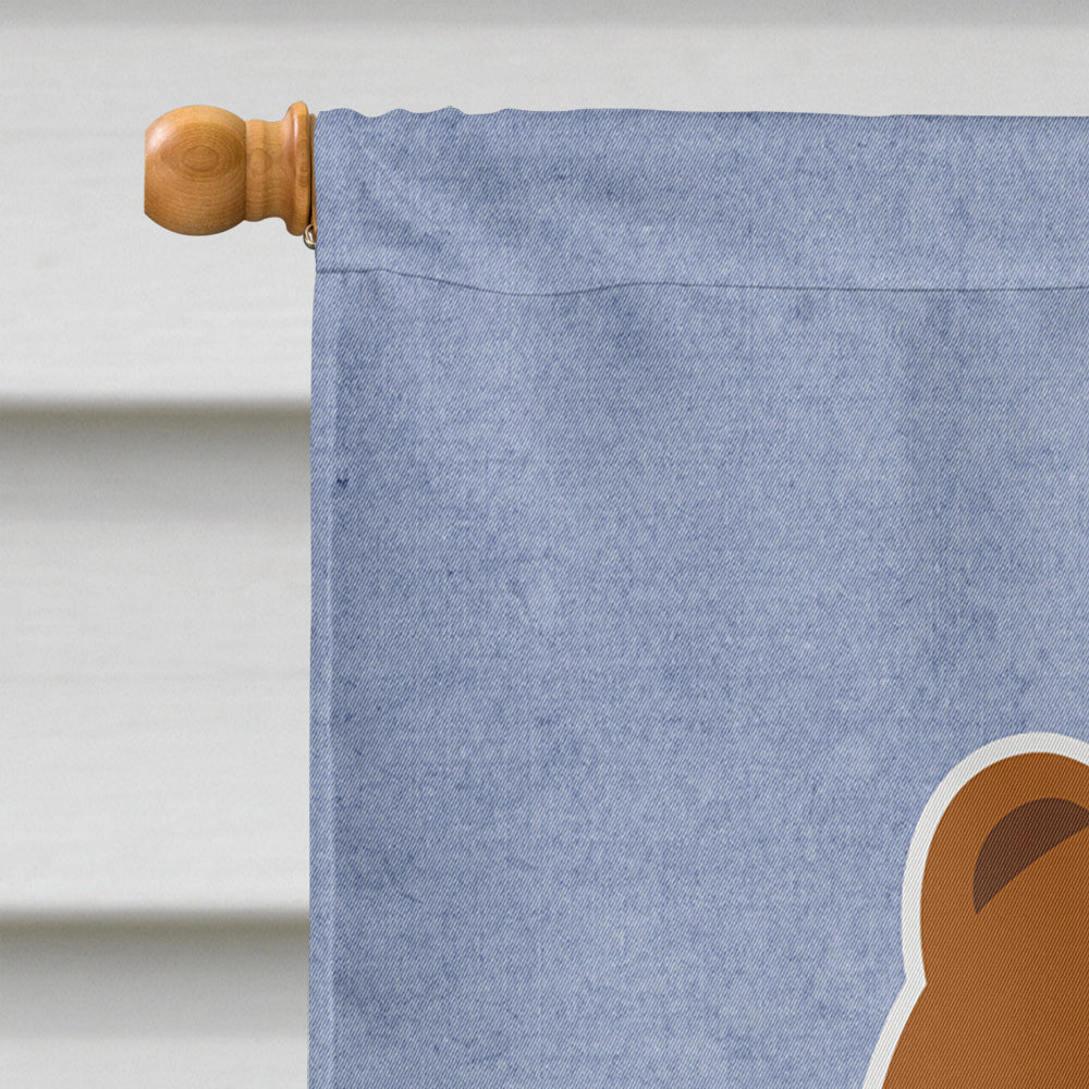Chow Chow Red Welcome House Flag 28x40 Porch Sleeve Pole Decorative Outside Yard Banner Artwork Wall Hanging, Polyester