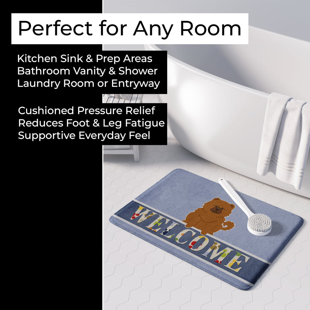 Chow Chow Red Welcome Memory Foam Kitchen Mat Machine Washable Anti-Fatigue Cushion Comfort Bath or Kitchen Rug