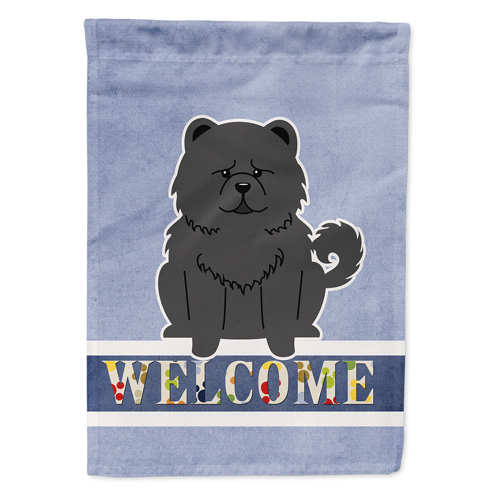 Chow Chow Black Welcome House Flag 28x40 Porch Sleeve Pole Decorative Outside Yard Banner Artwork Wall Hanging, Polyester