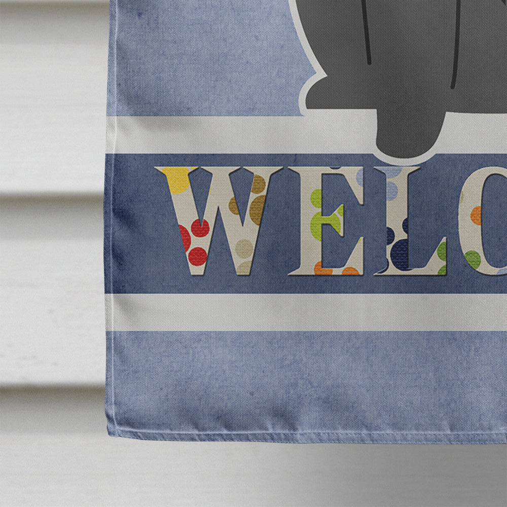 Chow Chow Black Welcome House Flag 28x40 Porch Sleeve Pole Decorative Outside Yard Banner Artwork Wall Hanging, Polyester