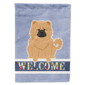 Chow Chow Cream Welcome House Flag 28x40 Porch Sleeve Pole Decorative Outside Yard Banner Artwork Wall Hanging, Polyester