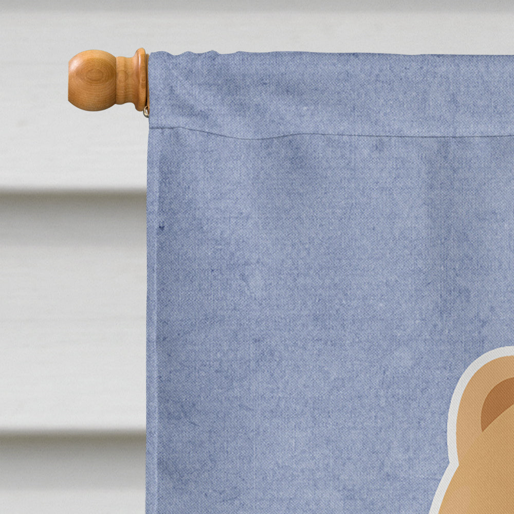 Chow Chow Cream Welcome House Flag 28x40 Porch Sleeve Pole Decorative Outside Yard Banner Artwork Wall Hanging, Polyester