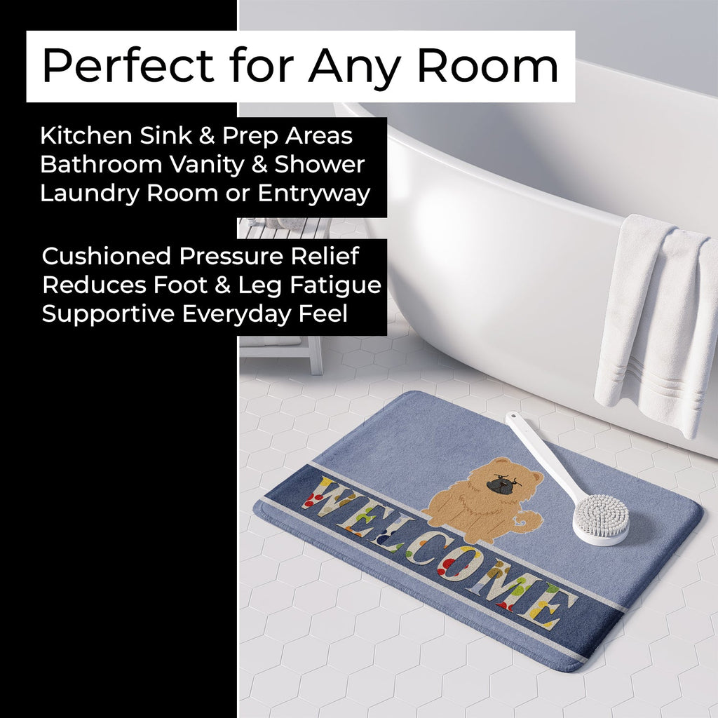 Chow Chow Cream Welcome Memory Foam Kitchen Mat Machine Washable Anti-Fatigue Cushion Comfort Bath or Kitchen Rug
