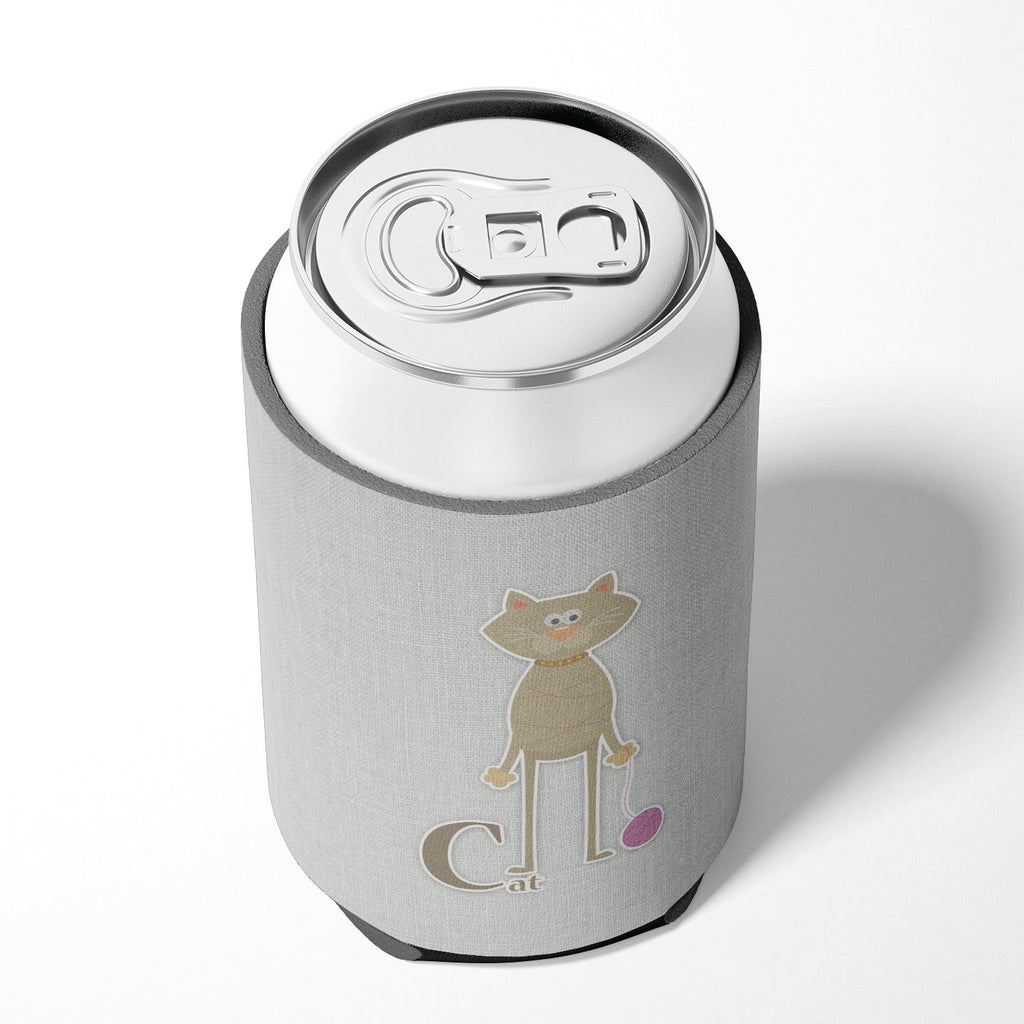 Alphabet C for Cat Can or Bottle Hugger Cooler Sleeve for Standard 12 oz Cans, Insulated Foam Beer & Soda Can Hugger Reusable