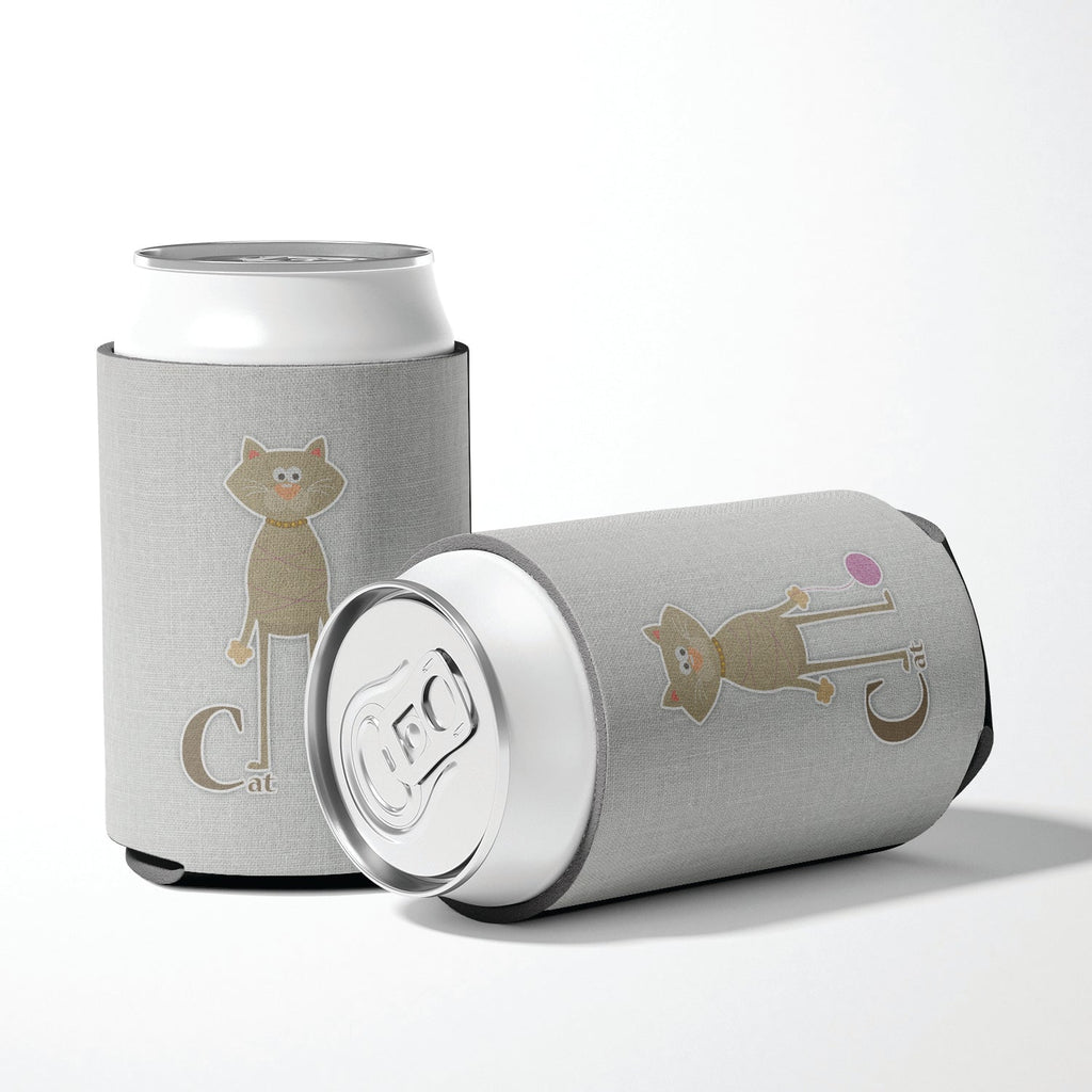 Alphabet C for Cat Can or Bottle Hugger Cooler Sleeve for Standard 12 oz Cans, Insulated Foam Beer & Soda Can Hugger Reusable