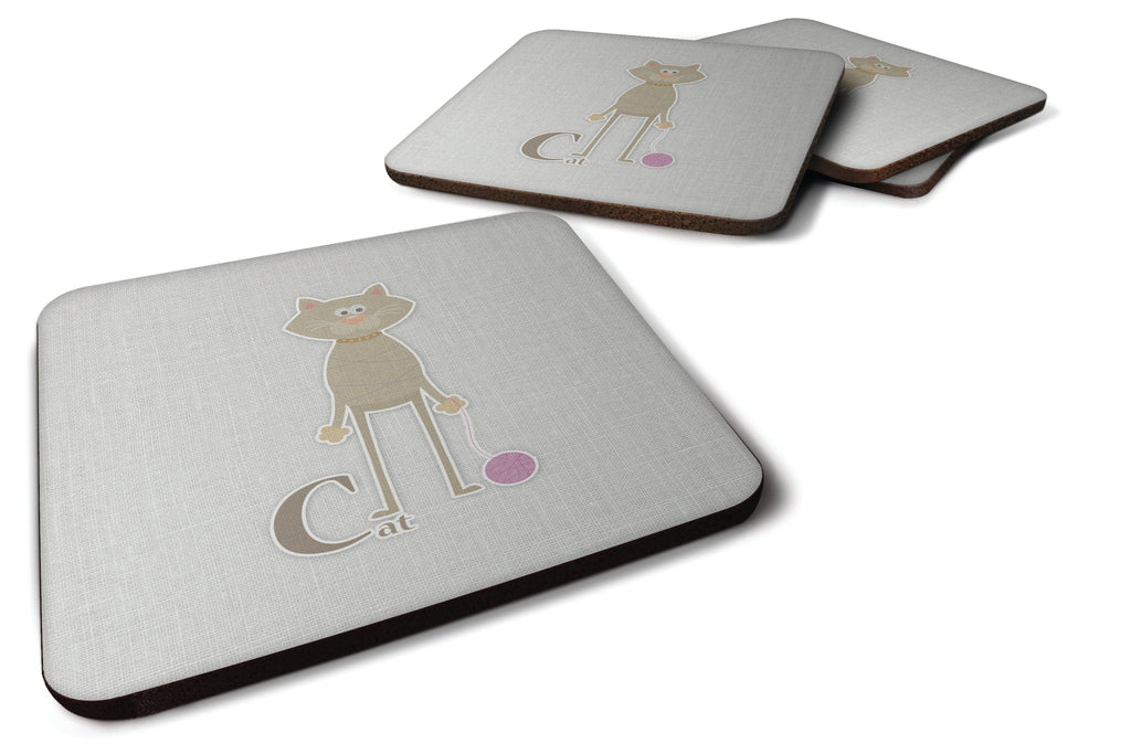 Alphabet C for Cat Foam Coasters Set of 4 Cup Coasters for Indoor Outdoor, Tabletop Protection, Anti Slip, Mouse pad Material