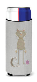Alphabet C for Cat Slim Can Hugger , Insulated Foam Hugger for 12 oz Slim Cans, Beer Bottles & Water Bottles, Printed in USA