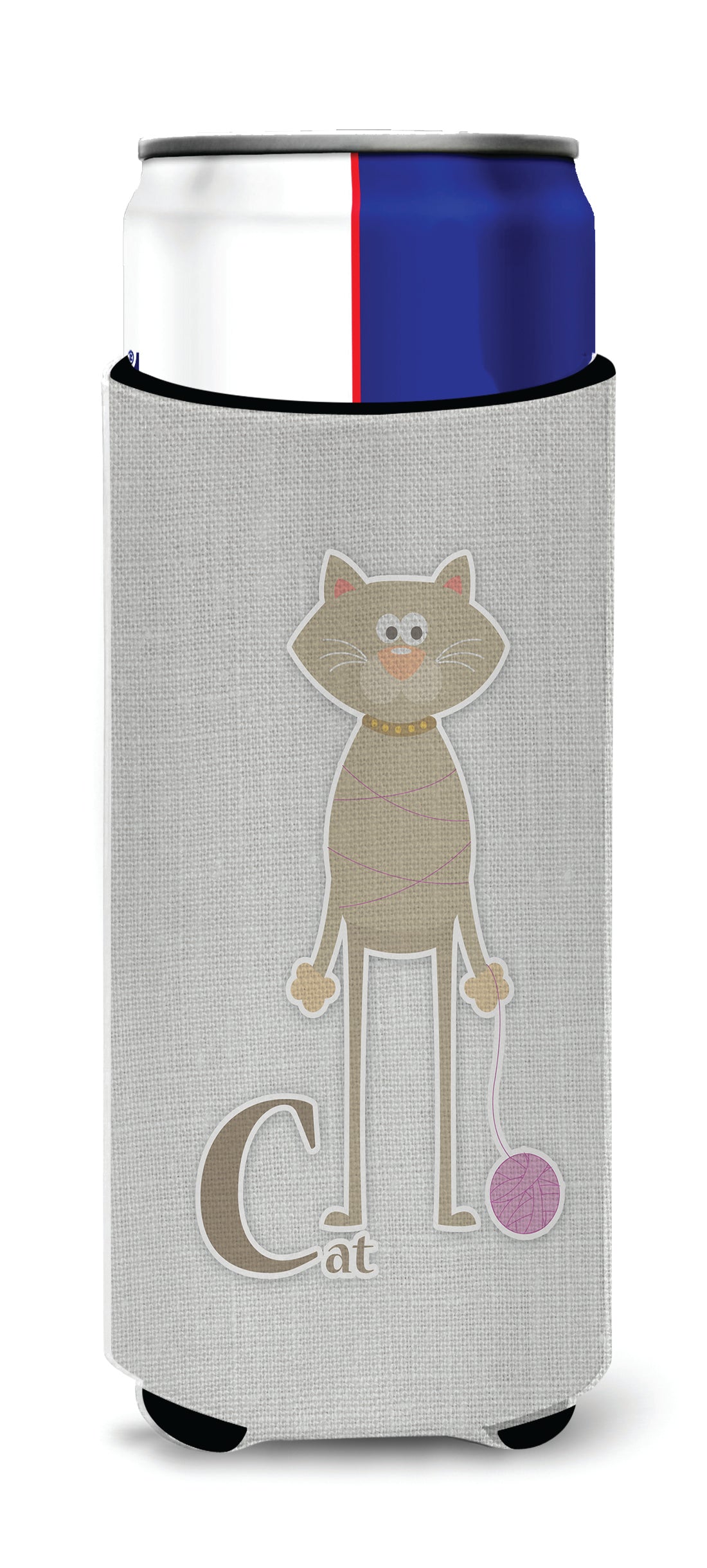 Alphabet C for Cat Slim Can Hugger , Insulated Foam Hugger for 12 oz Slim Cans, Beer Bottles & Water Bottles, Printed in USA