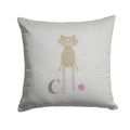 Alphabet C for Cat Decorative Throw Pillow 14x14 Indoor Outdoor Accent Cushion, Fabric Cover with Insert for Sofa, Bed, Porch & Living Room
