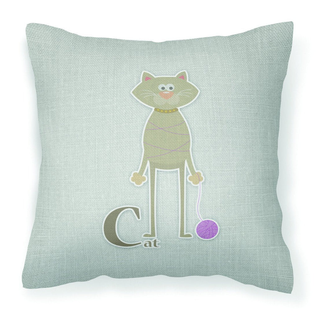 Alphabet C for Cat Decorative Throw Pillow 18x18 Indoor Outdoor Accent Cushion, Fabric Cover with Insert for Sofa, Bed, Porch & Living Room