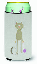 Alphabet C for Cat Tall Boy Hugger Can Cooler Sleeve Machine Washable Drink Collapsible Insulator Beverage Insulated Holder