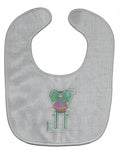 Alphabet E for Elephant Baby Bib Easy-Clean Baby Bib Baby Feeding Accessory Baby Mealtime Essential, 10 x 13, Multicolor