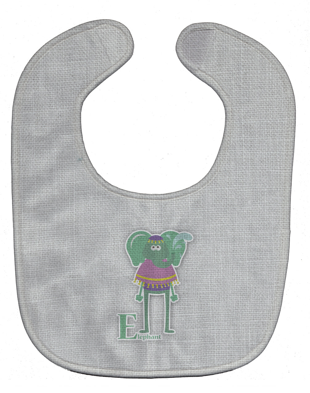 Alphabet E for Elephant Baby Bib Easy-Clean Baby Bib Baby Feeding Accessory Baby Mealtime Essential, 10 x 13, Multicolor