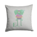 Alphabet E for Elephant Decorative Throw Pillow 14x14 Indoor Outdoor Accent Cushion, Fabric Cover with Insert for Sofa, Bed, Porch & Living Room