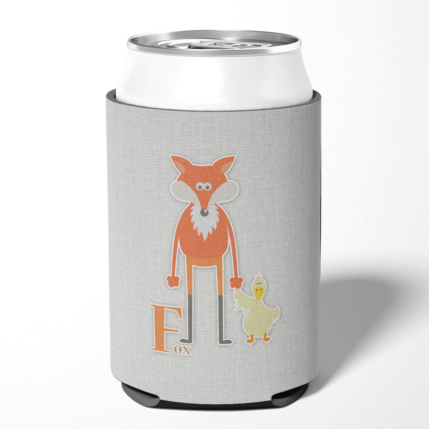 Alphabet F for Fox Can or Bottle Hugger Cooler Sleeve for Standard 12 oz Cans, Insulated Foam Beer & Soda Can Hugger Reusable