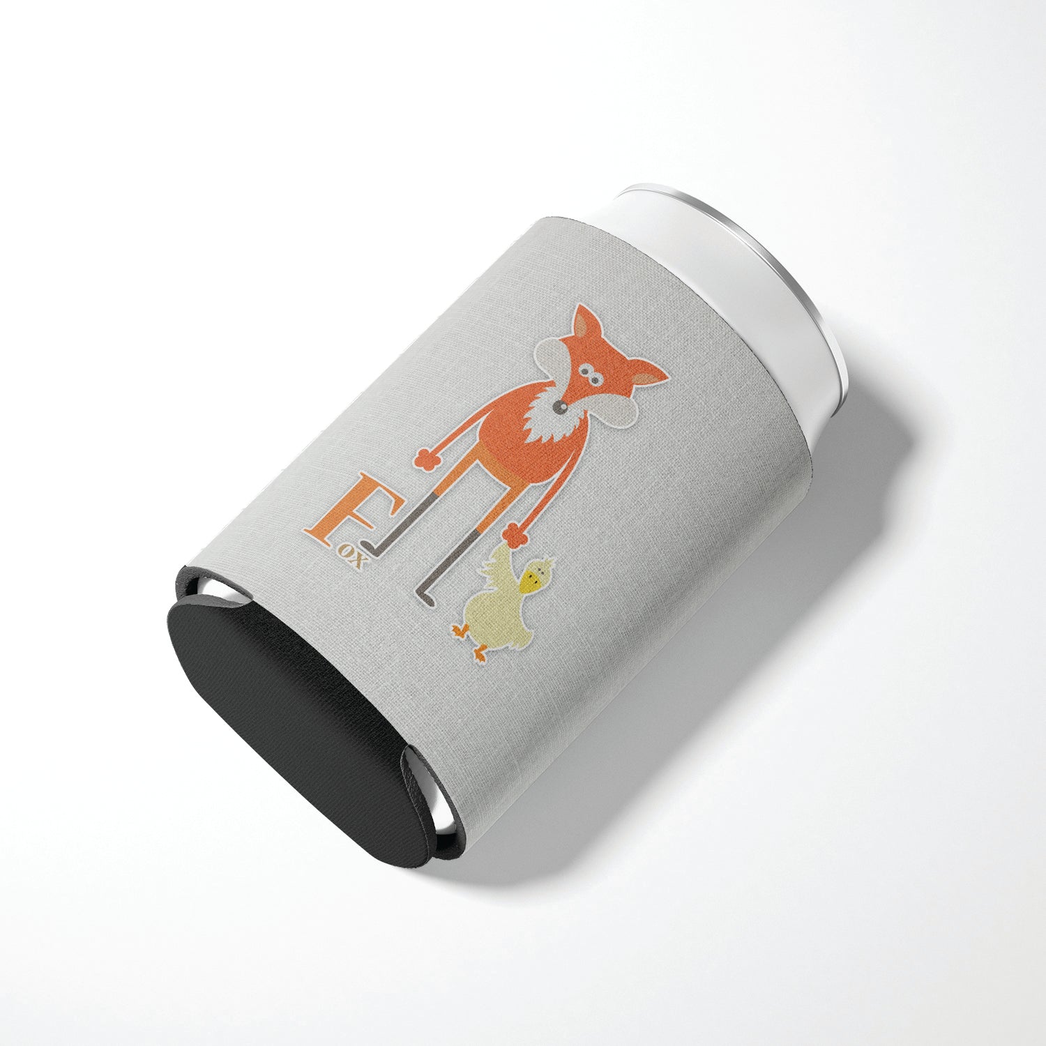 Alphabet F for Fox Can or Bottle Hugger Cooler Sleeve for Standard 12 oz Cans, Insulated Foam Beer & Soda Can Hugger Reusable
