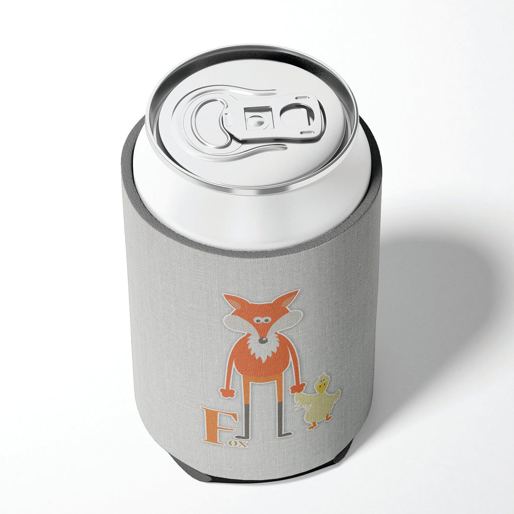 Alphabet F for Fox Can or Bottle Hugger Cooler Sleeve for Standard 12 oz Cans, Insulated Foam Beer & Soda Can Hugger Reusable