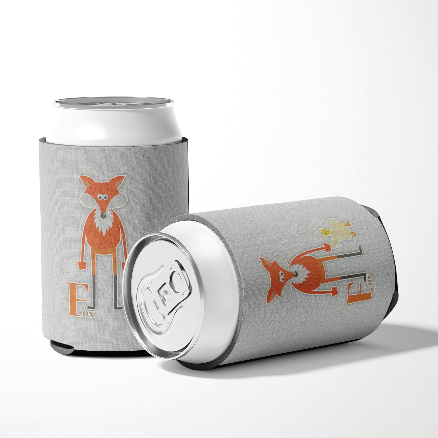 Alphabet F for Fox Can or Bottle Hugger Cooler Sleeve for Standard 12 oz Cans, Insulated Foam Beer & Soda Can Hugger Reusable