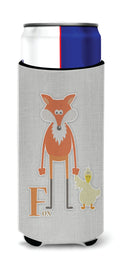 Alphabet F for Fox Slim Can Hugger , Insulated Foam Hugger for 12 oz Slim Cans, Beer Bottles & Water Bottles, Printed in USA
