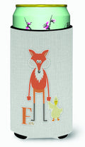 Alphabet F for Fox Tall Boy Hugger Can Cooler Sleeve Machine Washable Drink Collapsible Insulator Beverage Insulated Holder