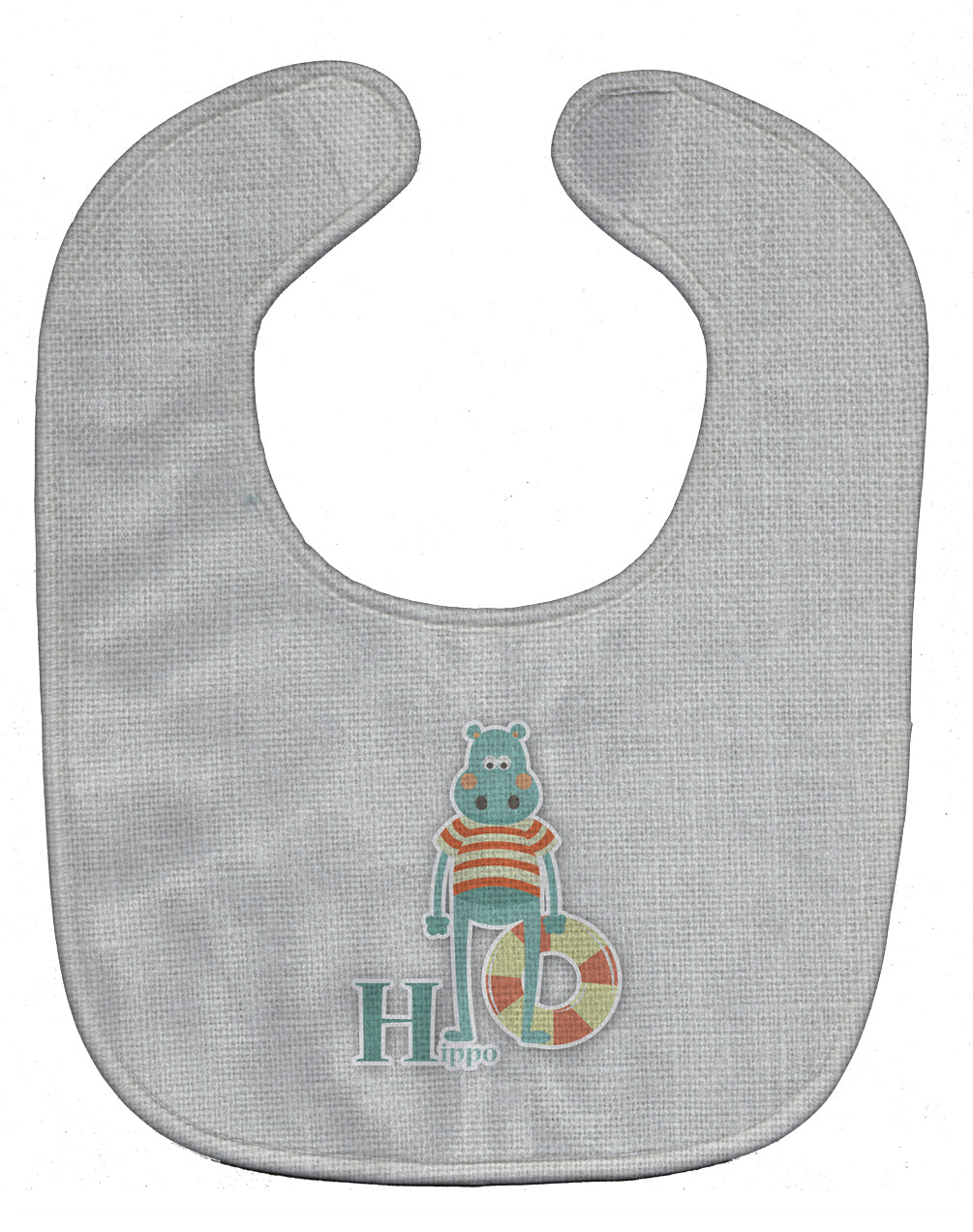 Alphabet H for Hippopotamus Baby Bib Easy-Clean Baby Bib Baby Feeding Accessory Baby Mealtime Essential, 10 x 13, Multicolor