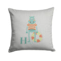 Alphabet H for Hippopotamus Decorative Throw Pillow 14x14 Indoor Outdoor Accent Cushion, Fabric Cover with Insert for Sofa, Bed, Porch & Living Room