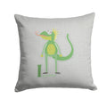 Alphabet I for Iguana Decorative Throw Pillow 14x14 Indoor Outdoor Accent Cushion, Fabric Cover with Insert for Sofa, Bed, Porch & Living Room