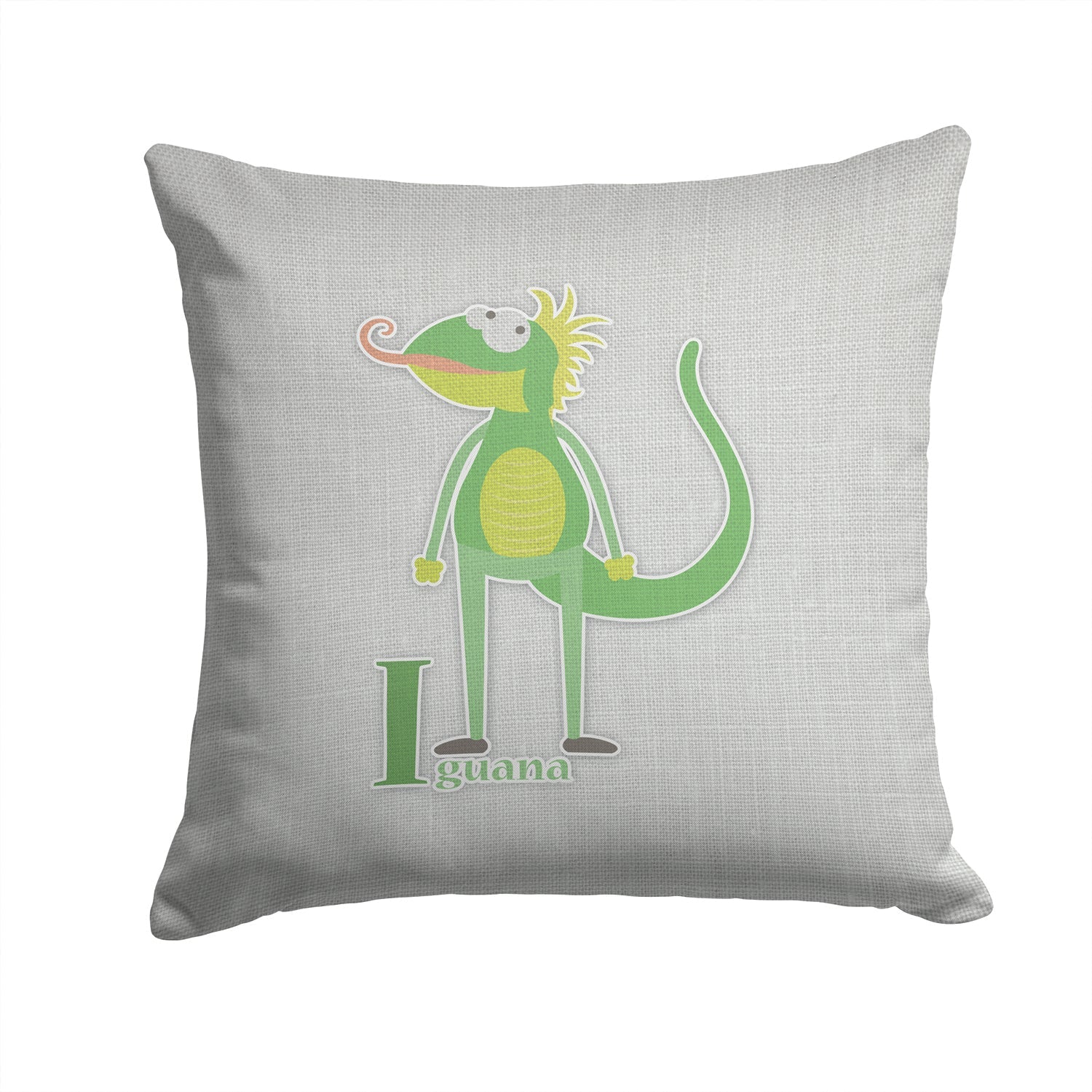 Alphabet I for Iguana Decorative Throw Pillow 14x14 Indoor Outdoor Accent Cushion, Fabric Cover with Insert for Sofa, Bed, Porch & Living Room
