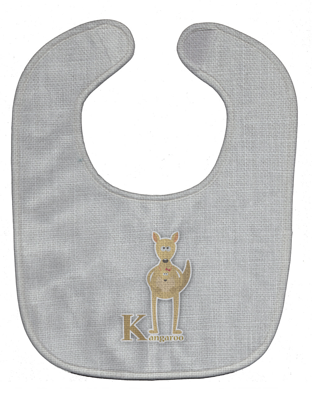 Alphabet K for Kangaroo Baby Bib Easy-Clean Baby Bib Baby Feeding Accessory Baby Mealtime Essential, 10 x 13, Multicolor