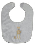 Alphabet K for Kangaroo Baby Bib Easy-Clean Baby Bib Baby Feeding Accessory Baby Mealtime Essential, 10 x 13, Multicolor
