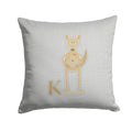 Alphabet K for Kangaroo Decorative Throw Pillow 14x14 Indoor Outdoor Accent Cushion, Fabric Cover with Insert for Sofa, Bed, Porch & Living Room