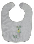 Alphabet M for Mouse Baby Bib Easy-Clean Baby Bib Baby Feeding Accessory Baby Mealtime Essential, 10 x 13, Multicolor