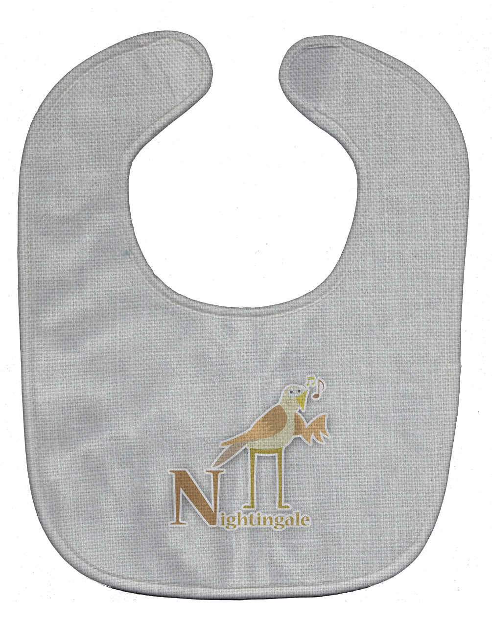 Alphabet N for Nightingale Baby Bib Easy-Clean Baby Bib Baby Feeding Accessory Baby Mealtime Essential, 10 x 13, Multicolor