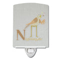 Alphabet N for Nightingale Ceramic Night Light Compact, UL-Certified, Ideal for Bedroom, Bathroom, Nursery, Hallway, Kitchen, 6x4x3, Multicolor