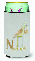 Alphabet N for Nightingale Tall Boy Hugger Can Cooler Sleeve Machine Washable Drink Collapsible Insulator Beverage Insulated Holder
