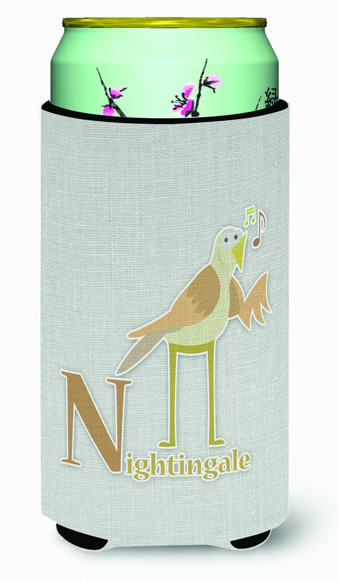 Alphabet N for Nightingale Tall Boy Hugger Can Cooler Sleeve Machine Washable Drink Collapsible Insulator Beverage Insulated Holder