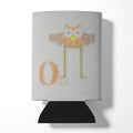 Alphabet O for Owl Can or Bottle Hugger Cooler Sleeve for Standard 12 oz Cans, Insulated Foam Beer & Soda Can Hugger Reusable