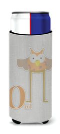 Alphabet O for Owl Slim Can Hugger , Insulated Foam Hugger for 12 oz Slim Cans, Beer Bottles & Water Bottles, Printed in USA